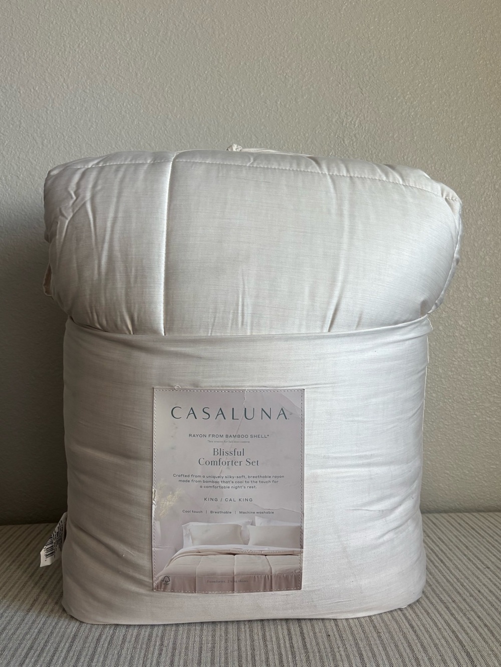 NWT King/California King Rayon from Bamboo Comforter Set Natural - Casaluna